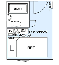 シングルルーム間取り