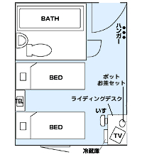 ツインルーム間取り