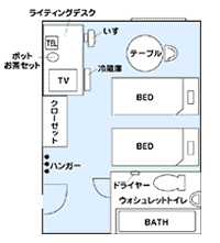 ツインAルーム間取り